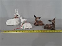 (4) Ceramic Baby Deer Decor