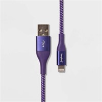 6' Lightning USB-A Braided Cable - Dark Purple