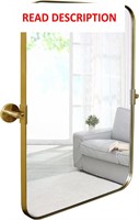$160  16x24 Gold Metal Mirror  Adjustable Tilt