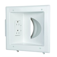 Recessed Media Plate Receptacle Cable Pass-Through
