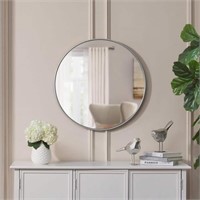 B8832  Home Decorators Round Silver Classic Mirror