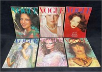 6 Vintage Vogue Magazines From The 1970's