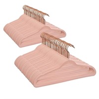 B8991  BHG Non-Slip Velvet Hangers, 100 Pack, Pink