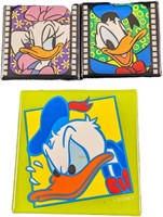 Three Square Donald & Daisy Disney Buttons