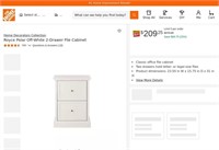 B8871  Home Decorators File Cabinet 2-Drawer Off-W