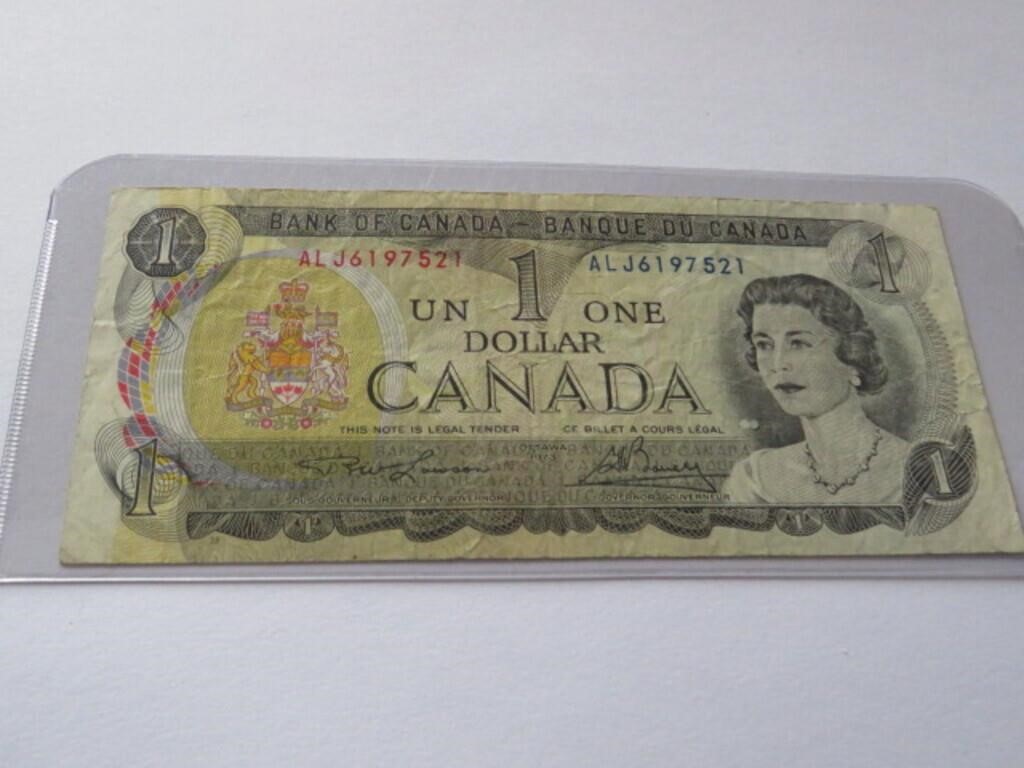 1973 CANADIAN ONE DOLLAR BILL