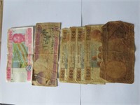 LOT ASSORTED OLD FOREIGN BANKNOTES
