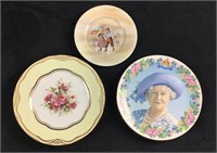Lot of 3 Vintage Circa 1900s Porcelain Plates Quee