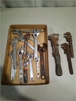 Flat of Assorted Adjustable Wrenches