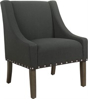 HomePop Dark Charcoal Swoop Arm Chair