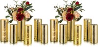 Gold Cylinder Vases: Set of 12  Gold  12