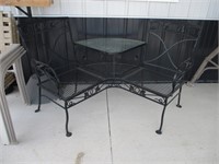 5' Wrought Iron Curved Bench
