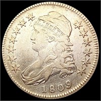 1809 Capped Bust Half Dollar CLOSELY UNCIRCULATED