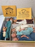 Complete 1973 Sunshine Family Doll Set with Case