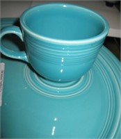 Turquoise 11" Fiesta Ware Plate w/ Cup