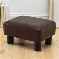 $32  Brown PU Leather Foot Stool  Small Ottoman