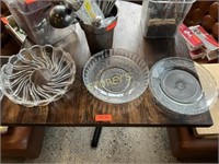 3 Glass Serving Plates - 12"