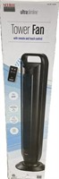 Seville Oscillating Black Tower Fan With Touch