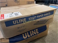 Box of Uline Kraft Paper Sheets - 8.5 x 11