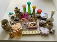 Jars, Trinket Boxes, Bottles, Vases, etc