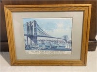 Framed "The Great East River Suspension Bridge"