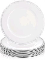 Okllen 12 Pack Plastic Round Charger Plates, 13"/3