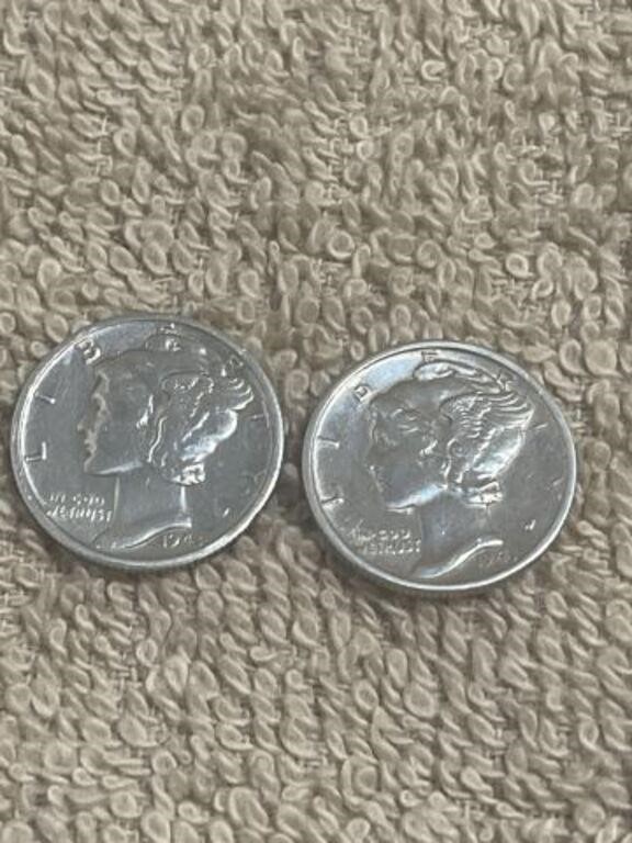 ALMOST UNCIRCULATED 1943 D AND 1943 S MERCURY
