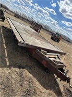 20 foot deck, hay wagon.  Bales fit 2 wide,