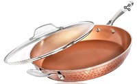 Gotham Steel Hammered Non Stick Frying Pan with Li