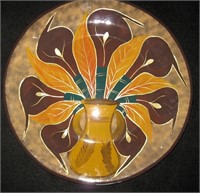 Large Pottery  Mexican Cala Lillies Wall Platter