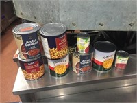 8 Asst Canned Foods; Beans, Peas, Pineapple, etc.