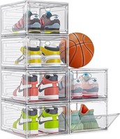 FM7751  Clear Shoe Storage Organizer, 6 Pack, Whit