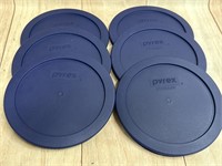 6 New Pyrex Dark Blue Lids for 4 Cup Bowls 7201