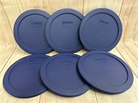 6 Pyrex Lids New Dark Blue for 4 Cup Bowls