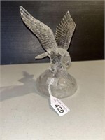 CLEAR CRYSTAL EAGLE ON ROCK FIGURE 8 in x 6.25 in