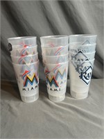 Vintage Lot of Sports Teams Cups New Marlins Rays