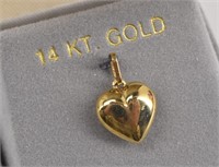 14K Gold Heart Pendant Charm