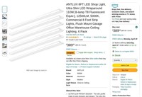 G935  ANTLUX 8FT LED Shop Light, 6 Pack 12500LM