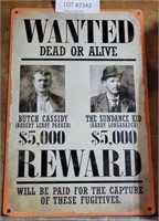 WANTED POSTER SINGLE SIDED TIN SIGN