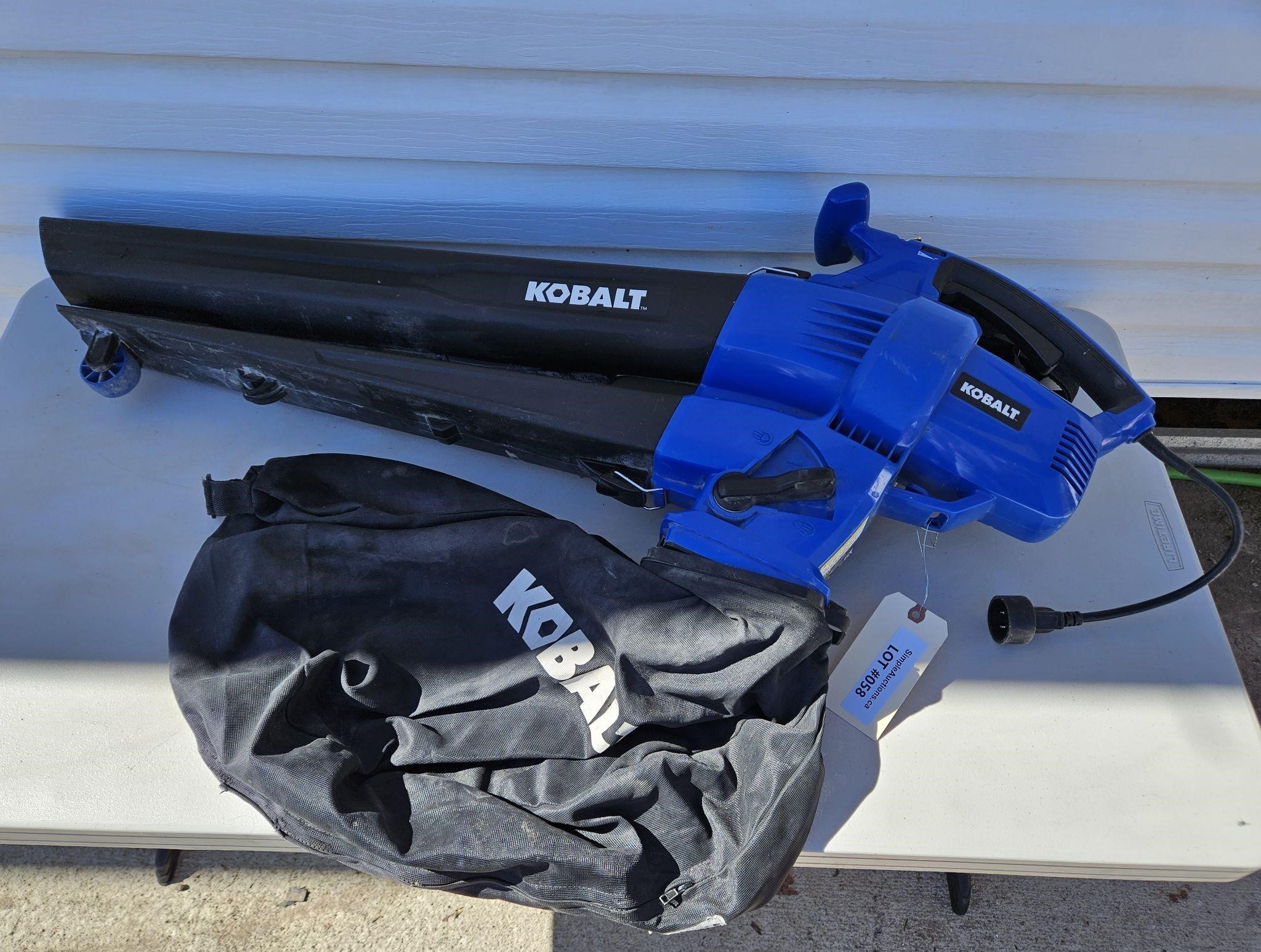 Kobalt 12 amp Electric Leaf Blower / Vac With Bag