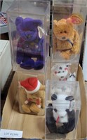 5 TY BEANIE BABIES IN CASES