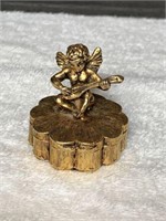 VINTAGE ORNATE FRENCH STYLE GOLD ANGEL PLAYING