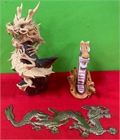 11 - LOT OF COLLECTIBLE DRAGON FIGURINES & DECOR