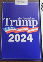 TRUMP FOR PRESIDENT 2024 SINGLE SIDED TIN SIGN