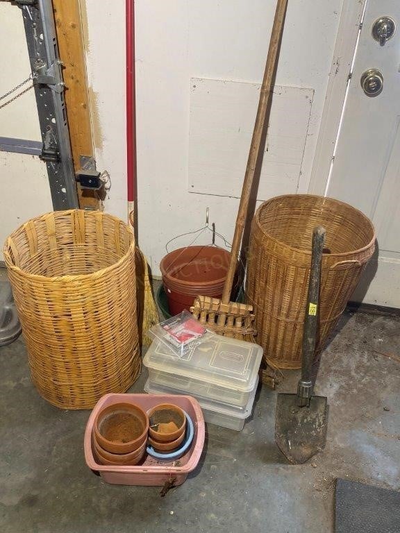 Baskets, Planters, Shovel etc