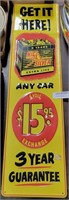 NIC L SILVER BATTERY ADVERTISING SINGLE SIDED SIGN