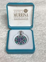 Beautiful Murano Italian glass pendant in box