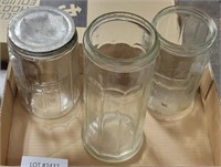 3 VTG CLEAR GLASS CANISTERS