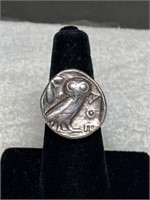 Vintage Greek Silver Owl Coin Athena Alva’s