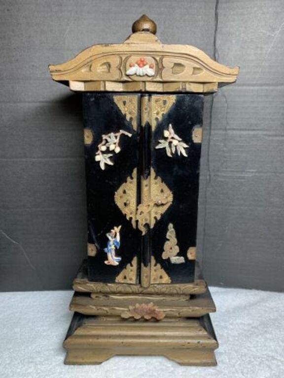 Outstanding Antique Ornate Chinoiserie Black